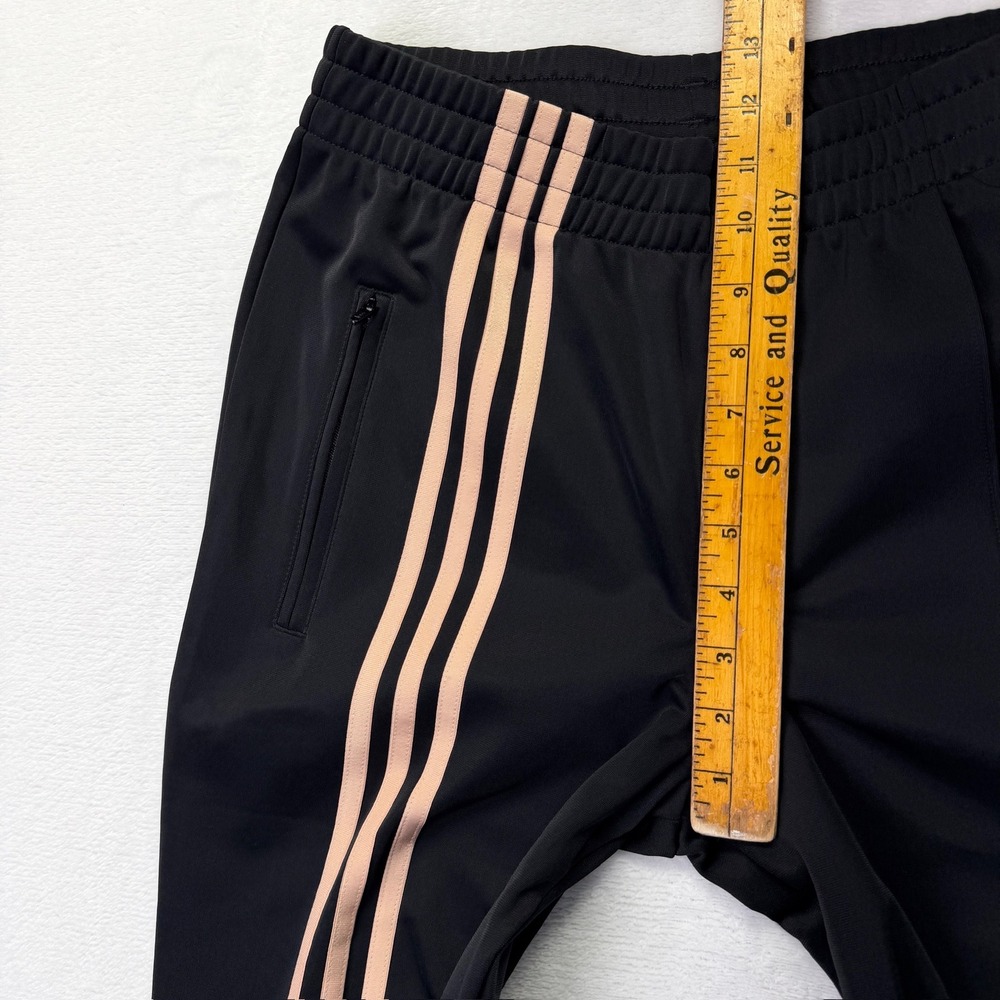 Adidas Track Pants Womens Medium Black Gold Flared Split Hem Trefoil Originals - Picture 10 of 12